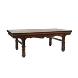 15" Brown Wood Rectangular Carving Legs Display Stand Riser GB280S