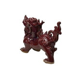 Chinese Artistic Purple Red Oxblood Color Glaze Ceramic Fengshui Pixiu Figure GB311S