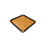Chinoiseries Golden Brown Burl Square Wood Accent Tray GB314S