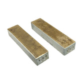 Pair White Porcelain Flower Birds Scenery Rectangular Display Paperweight GB347S