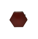 Oriental Hexagonal Red Color Mythical Figure Drawing Accent Box GB605S