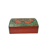 Oriental Rectangular Green Color Kirin Dragon Accent Box GB607S