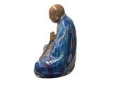 Fine Chinese Shiwan-Style Ceramic Luohan Amitabha in Deep Sea Glaze GB653S