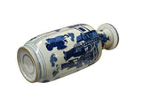 Oriental Blue White People House Gathering Graphic Porcelain Art Vase GB658S