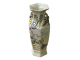 Chinese Scenery Graphic Hexagonal White Porcelain Art Vase GB659S