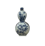 Oriental Slim Flat Gourd Shape Flower Theme Porcelain Art Vase GB672S