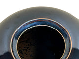 Black Monochrome Minimalistic Ovoid Round Teardop Finial Lid Ceramic Jar GB680S
