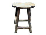 Vintage Rustic Unique Shape Four Legs Wood Stool Side Table GB699S