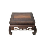 Square Natural Wood Pattern Brown Open Work Table Top Display Stand Easel GB703S