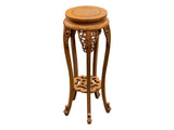 Oriental Vintage Style Light Brown Wood Plant Stand Pedestal Table GB710S