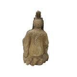 Vintage Rustic Wood Finish Sitting Bodhisattva Buddha Statue GB712S