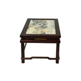 Rectangular Dream Stone Inlaid Rosewood Slender Cylindrical Legs Display Stand GB717S