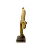 Natural Cypress Wood Root Carved Artistic Happy Buddha Figure GB728S