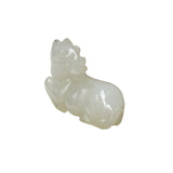 Small Chinese White Stone Restful Horse Pendant Display Art Figure GB736S