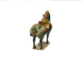 Oriental Ceramic Sancai Green Brown Beige Fengshui Artistic Figure GB754S