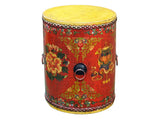 Oriental Tibetan Style Red Auspicious Flower Motifs Drum Table GB810S
