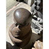 25" Oriental Chinese Zen Young Monk Siting Meditation Stone Statue GB812S
