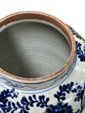 20" Chinese Blue White Flower Vases Scroll Pattern Porcelain Temple General Jar GB820S