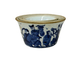 Vintage Set of 6 Small Blue White Figural Graphic Porcelain Bowls GB829S