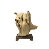 Cypress Root Wood Carved Irregular Happy Buddha Statue Artistic Figure GB844S