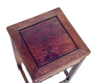 Vintage Oriental Simple Geometric Apron Square Brown Side Table GB850S
