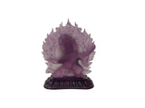 4" Amethyst Purple Crystal Glass Tibetan Guardian Deity Figure GB884S