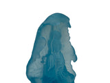 6.5" Light Blue Frosted Crystal Glass Bodhisattva Guanyin Figure GB885S