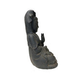 19" Rustic Iron Cross Leg Bodhisattva Guanyin Avalokiteshvara Blessing Mudra Statue GB903S