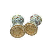 Pair Vintage Chinese WuCai Mythical Graphic Porcelain Candle Holder Vase Art JK287S