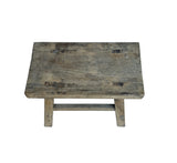 Rustic Raw Rough Wood Grain Rectangle Slim Stool Bench Side Table JK329S #10