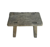 Rustic Raw Rough Wood Grain Rectangle Slim Stool Bench Side Table JK330S #12