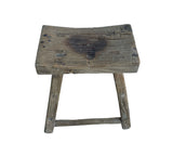 Rustic Raw Rough Wood Grain Rectangle Slim Stool Bench Side Table JK332S #11