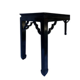Chinese Vintage Elm Wood Scroll Motif Apron Black Console Altar Table cs7581S