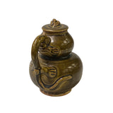 Chinese Ware Brown Glaze Pattern Ceramic Jar Vase Display Art ws3023S