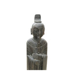 Chinese Black Gray Stone Standing Zen Harmony Decor Statues ws4769S