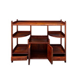Chinese Huali Light Brown Rectangular Curio Display Stand Side Table cs7606S