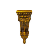Vintage Golden Scroll Motif Wood Carving Corner Wall Ledge Panel Stand ws3154S