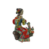 Chinese Oriental Porcelain Qing Style Dressing Flute Lady Figure ws3135S