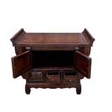 Chinese Brown Stain Altar Carving Low Kang Table Display Stand cs7601S