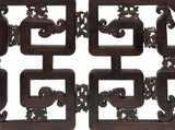 40" Vintage Dark Brown Geometric Fortune Bats Rectangular Wood Panel GB727S