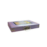 Chinese Dragon Phoenix Purple Vinyl Box Regular Size Mahjong Tiles Game Set GB765S