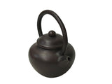 Chinese Handmade Dark Brown Zisha Clay Arch Handle Display Teapot Art GB778S