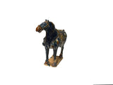 Oriental Ceramic Sancai Dark Blue Brown Beige Fengshui Artistic Figure GB878S