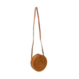 Asian Handmade Rustic Brown Rattan Round Shoulder Bag Box ws3315S