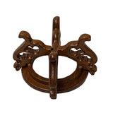2.25" Oriental Brown Wood Round Open Center Table Top Stand Riser ws3295S