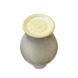 Small Chinese Off White Porcelain Dimensional Flower Bird Pattern Vase ws3257S