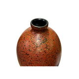 Handmade Orange Multi-Layer Lacquer Abstract Pattern Wood Vase Display cs5481S