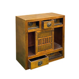 Natural Wood Zen Japanese 2 Sides Access Tansu Chest Cabinet cs7672S