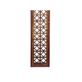 Chinese Vintage Geometric Star Pattern Tall Wood Floor Panel Screen cs7682S