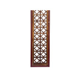 Chinese Vintage Geometric Star Pattern Tall Wood Floor Panel Screen cs7682S
